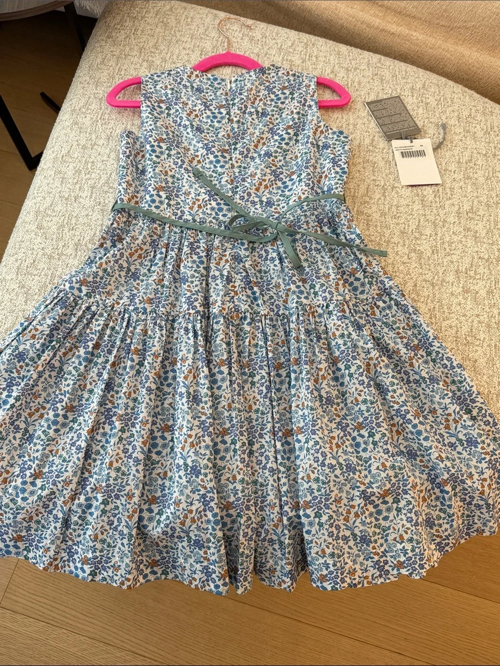 Il Gufo Girls Floral Sleeveless Dress Size 8Y Blue Green NWT